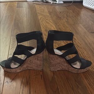 Steve Madden Black Wedge Shoes
